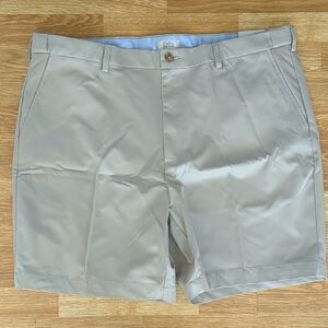 Men's Flat Front Khaki Tan Shorts by Croft & Barrow, Size 44, NEW nwt